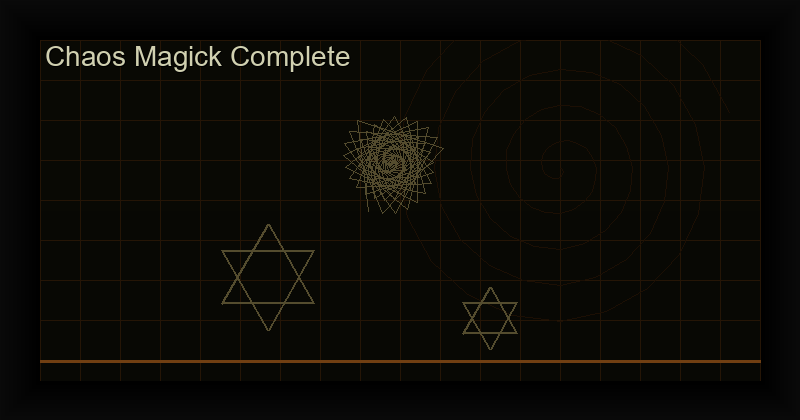 Chaos magick sigil symbols and occult geometric patterns on dark background