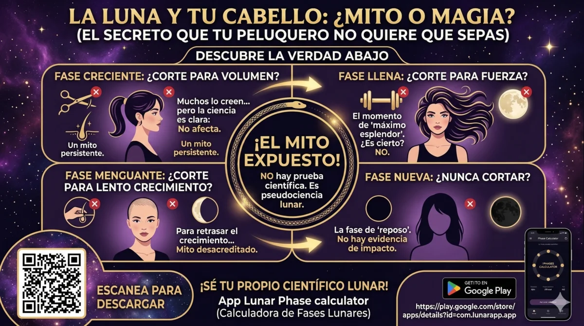 Lunar phases cycle with moon magic symbols