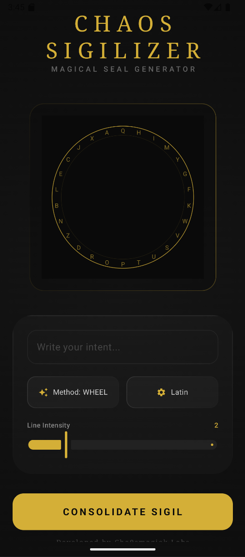 Magick Chaos Sigil Generator screenshot