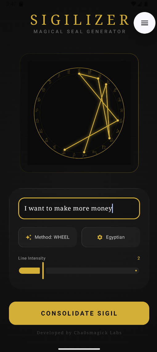 Magick Chaos Sigil Generator screenshot