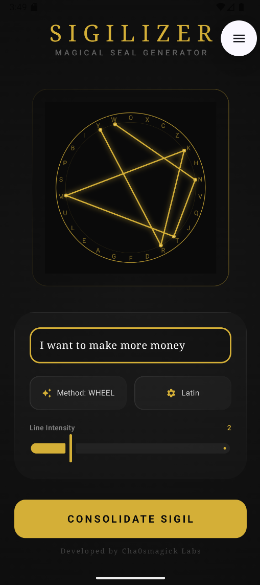 Magick Chaos Sigil Generator screenshot