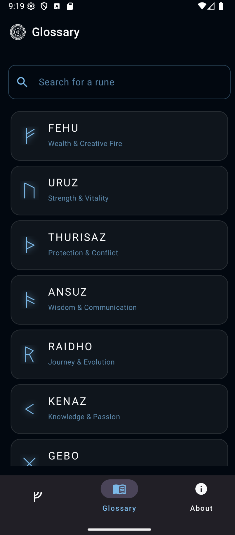 Norse Rune Oracle screenshot