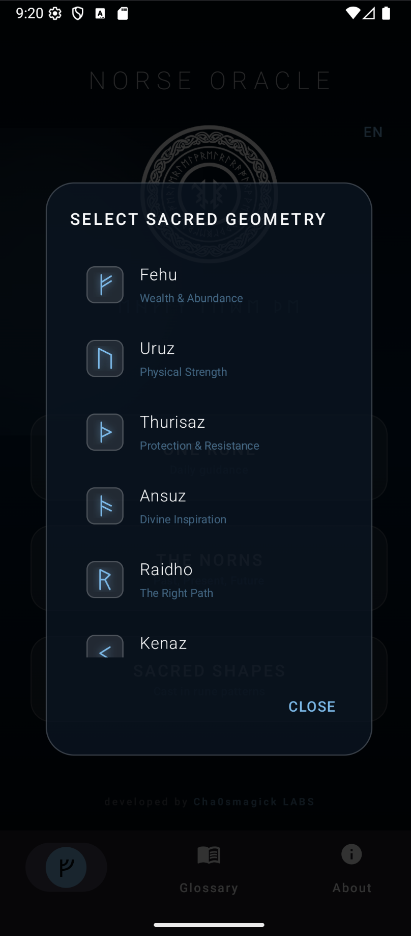 Norse Rune Oracle screenshot