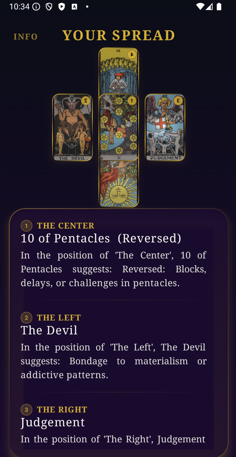 Unofficial Rider Waite Tarot screenshot